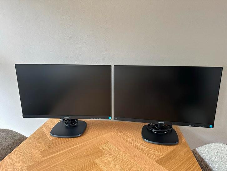2x Philips monitoren 243V7QDSB 24" Full HD IPS, Computers en Software, Monitoren, Gebruikt, 61 t/m 100 Hz, DVI, HDMI, VGA, Gaming