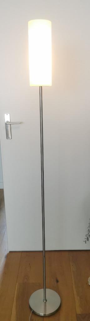 Eglo Troy 3 vloerlamp 85982 van nikkel en glas. E27 fitting, Huis en Inrichting, Lampen | Vloerlampen, Zo goed als nieuw, 150 tot 200 cm