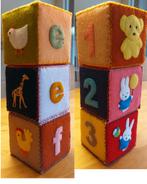 Viltblokken - kraamcadeau - wolvilt - speelblokken met naam, Ophalen of Verzenden, Nieuw
