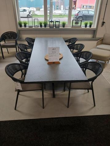minerva tuintafel 280x95 + 8 sienna stoelen  beschikbaar voor biedingen