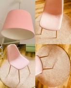 Roze stoel,ronde kleed 130 en lamp, Huis en Inrichting, Zo goed als nieuw, Eén, Ophalen, Overige kleuren