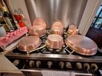 6 Delige  koperen Pannenset Topmerk Wegro, Ophalen of Verzenden, Gebruikt, Overige materialen, Pannenset