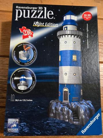 Ravensburger 3D Puzzel Vuurtoren Night Edition beschikbaar voor biedingen
