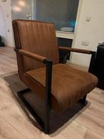 Industrieel fauteuil – cognac kleur met metalen frame9, Ophalen of Verzenden, Zo goed als nieuw, 75 tot 100 cm, Stof