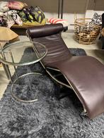 LC4 chaise longue bruin leder eileen gray tafeltje, Huis en Inrichting, Eenpersoons, Leer, Ophalen of Verzenden, Zo goed als nieuw