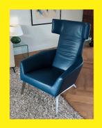 Leolux Elixir fauteuil - blauw - in nieuwstaat, Huis en Inrichting, Fauteuils, Ophalen, Gebruikt, 75 tot 100 cm, Metaal