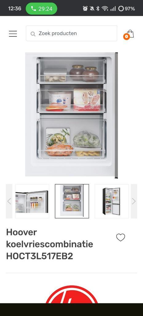 Hoover Koelkast - 1 Jaar Oud - Werkt Goed, Witgoed en Apparatuur, Koelkasten en IJskasten, Gebruikt, Met vriesvak, 200 liter of meer