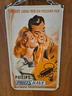 Vintage Philips Philishave Emaille Reclamebord, Ophalen of Verzenden