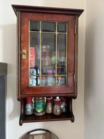 Antieke Hangkast met Geslepen Glas, Antiek en Kunst, Ophalen