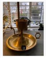 Brocante koperen blaker voor grote kaars, Antiek en Kunst, Ophalen of Verzenden