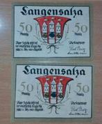 Duits Notgeld Langensalza Noodgeld, Ophalen of Verzenden, Duitsland