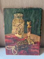 Gesigneerd stilleven / portret dubbel schilderij, Ophalen of Verzenden