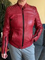 Zgan Stoere rode leren jas,Tigha, dames mt M/L, heren mt S, Maat 38/40 (M), Ophalen of Verzenden, Zo goed als nieuw, Tigha