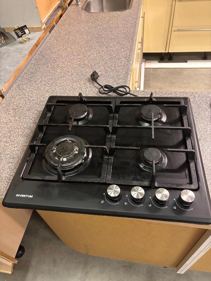 Gaskookplaat inventum, Witgoed en Apparatuur, Kookplaten, Gebruikt, Inbouw, Gas, 4 kookzones, Ophalen