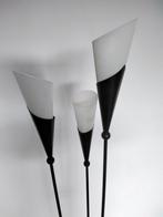 VLOERLAMP MET DRIE GLAZEN KAPJES, Ophalen, Gebruikt, Landelijk, Glas