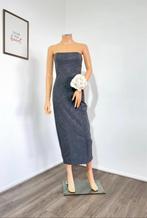 BERSHKA jurk maat M - NIEUW - grijs - gemarmerd PU leder, Kleding | Dames, Jurken, Maat 38/40 (M), Nieuw, Grijs, Onder de knie