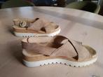 Beige sandaal Gabor, kruislingse banden, klittenband mt 42,5, Beige, Gabor, Gedragen, Sandalen of Muiltjes