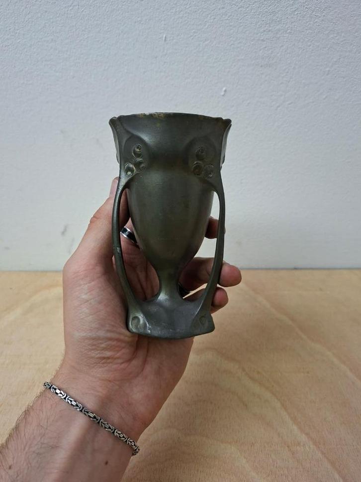 Antieke Kayserzinn Pewter Art Nouveau tinnen kop, Antiek en Kunst, Antiek | Tin, Ophalen of Verzenden