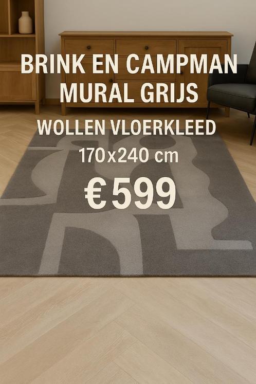 Brink en Campman Mural Grijs Vloerkleed – Wol–€599 (Nieuw), Huis en Inrichting, Stoffering | Tapijten en Kleden, Nieuw, 150 tot 200 cm