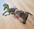 Dino's Rubber 50-55cm T-Rex en Velociraptor, Zo goed als nieuw, Ophalen