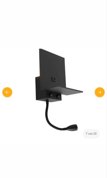 Slimme moderne wandlamp zwart met USB en flexarm - Flero beschikbaar voor biedingen