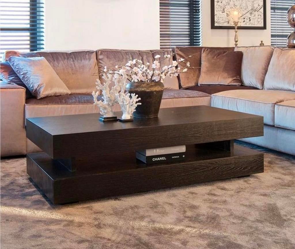 Richmond salontafel als nieuw (inclusief glasplaat), Huis en Inrichting, Tafels | Salontafels, Eikenhout, Zo goed als nieuw, Minder dan 50 cm