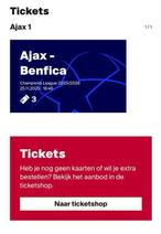 Ajax benfica 1 kaartje Zuid, Tickets en Kaartjes, Eén persoon