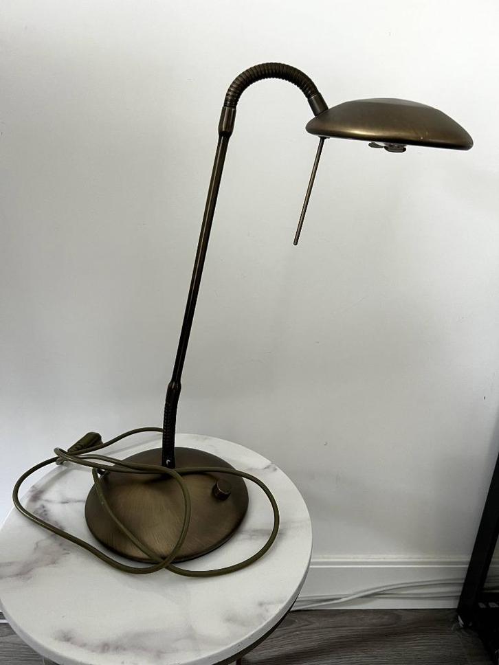 Bureaulamp messing, klassieke stijl, Huis en Inrichting, Lampen | Tafellampen, Zo goed als nieuw, Minder dan 50 cm, Ophalen