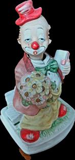Vintage Clown muziekdoosje Sankyo Japans, Ophalen of Verzenden, Overige figuren, Zo goed als nieuw
