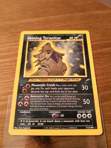 Shining Tyranitar - Neo Destiny 113/105 - Foil beschikbaar voor biedingen