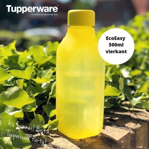 Tupperware Ecofles 500ml vierkant, Huis en Inrichting, Keuken | Tupperware, Nieuw, Geel, Ophalen of Verzenden