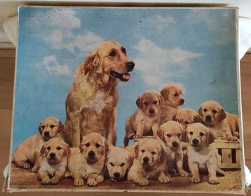 Vintage Jig saw puzzel honden puppies 204 stukjes. beschikbaar voor biedingen