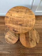 Mango Houten Salontafel Set, Huis en Inrichting, Ophalen, Minder dan 45 cm, Minder dan 55 cm, Rond