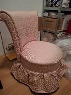 Mooie boudoir stoel in zachtroze stof, Huis en Inrichting, Stoelen, Gebruikt, Overige kleuren, Ophalen of Verzenden, Boudoir
