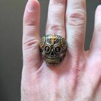 Skull biker doodskop doodshoofd staal ring 20-21 mm, Nieuw, Ophalen of Verzenden