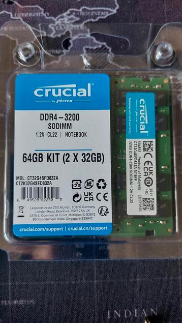 DDR4 32gb 3200 laptop ram- nieuw beschikbaar voor biedingen