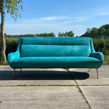 TOTALE LEEGVERKOOP Vintage jaren 50 60 3-zits design bank beschikbaar voor biedingen