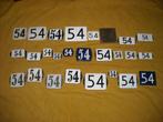 oud emaille huisnummer 54 ook 55 56 57 58 59 60 61 62 63 64, Ophalen of Verzenden