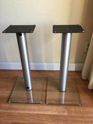 Speakerstandaards - Set van 2 - Glas & RVS beschikbaar voor biedingen