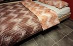 Extra lang 2persoons bed + nieuwe matras +  topper 160 x 220, Ophalen, Verstelbaar, Beige, Tweepersoons