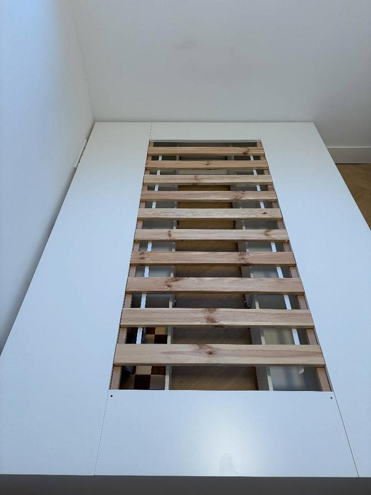 Wit IKEA Nordli bedframe (zonder matras), Huis en Inrichting, Slaapkamer | Bedden, Zo goed als nieuw, Tweepersoons, 140 cm, 200 cm