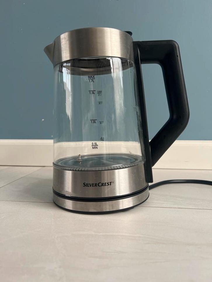 Silvercrest Waterkoker - Zilver, Witgoed en Apparatuur, Waterkokers, Gebruikt, 1 tot 2 liter, Draadloos, Ophalen of Verzenden