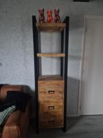 Industriële Boekenkast - 200x55x40 cm mangohout, Huis en Inrichting, Kasten | Boekenkasten, Ophalen of Verzenden