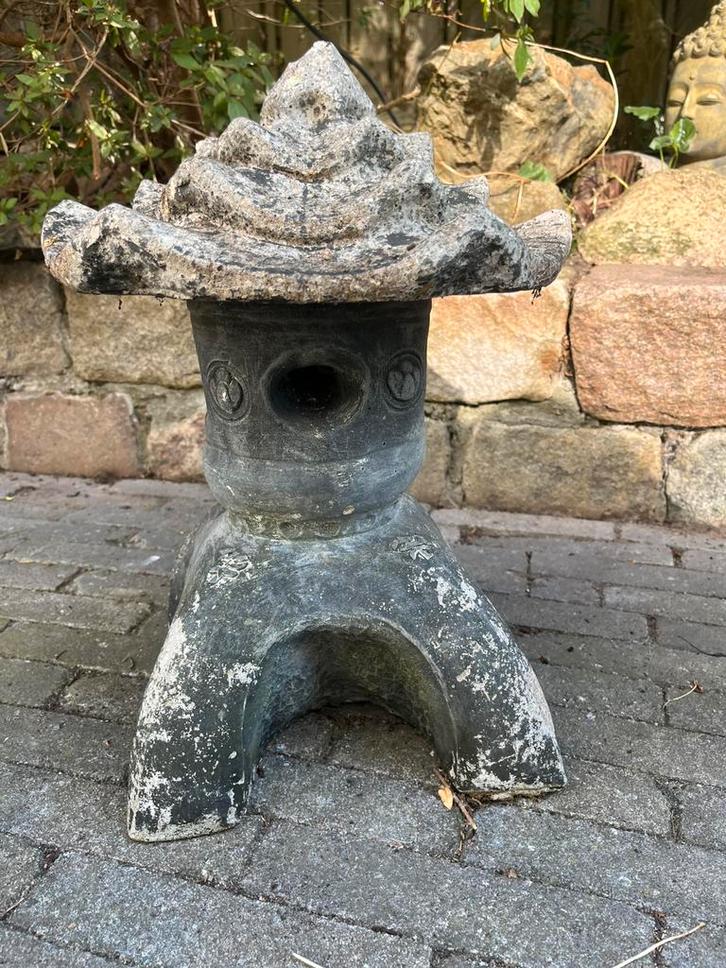 Japanse tuinlantaarn / ornament (40x33 cm), Tuin en Terras, Tuinbeelden, Zo goed als nieuw, Overige typen, Steen, Ophalen