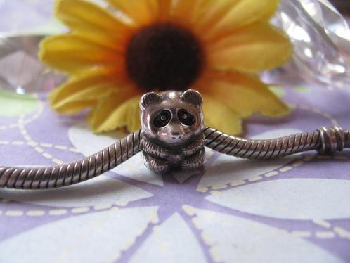 Pandora bedel 790490EN16 = panda beer + ogen zwart EMAILLE, Sieraden, Tassen en Uiterlijk, Bedels, Zo goed als nieuw, Pandora