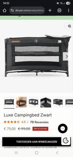 Deryan Luxe Campingbed Zwart, Ophalen of Verzenden, Zo goed als nieuw, Reisbedje