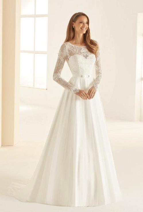 Nieuwe Bianco Evento lange mouwen maat 40 kant tule, Kleding | Dames, Trouwkleding en Trouwaccessoires, Nieuw, Trouwjurk, Wit
