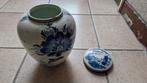delfts blauwe vaas met deksel, Ophalen of Verzenden