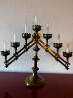 Antieke Gotische Kandelaber voor 7 Kaarsen, Ophalen, Koper of Brons