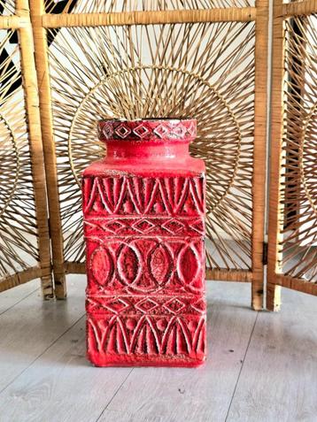 YV6279: Vintage 70s Bay Keramik Floor Ceramic Vase Bodo Mans beschikbaar voor biedingen